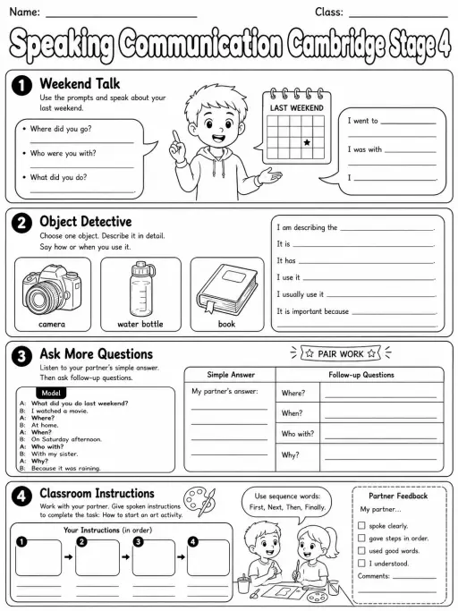 Speaking Communication Cambridge Stage 4