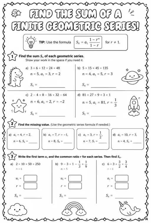 Find the sum of a finite geometric series