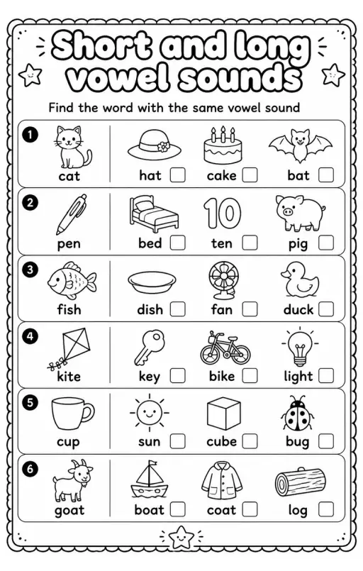 Find the word with the same vowel sound