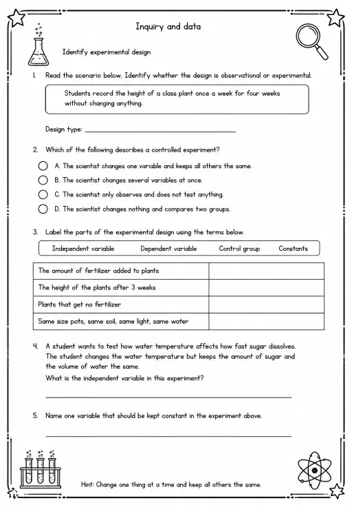 Identify experimental design