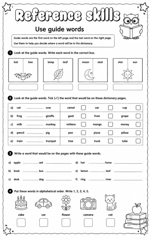Use guide words