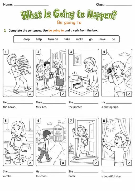 Future Forms: What Is Going To Happen? | Grades 5-6 Grammar Worksheet