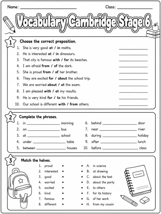 Vocabulary Cambridge Stage 6