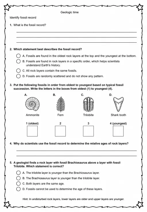 Identify fossil record