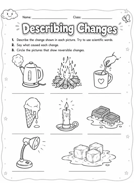 Grade 6 Matter and Chemistry Worksheets - Pack 1