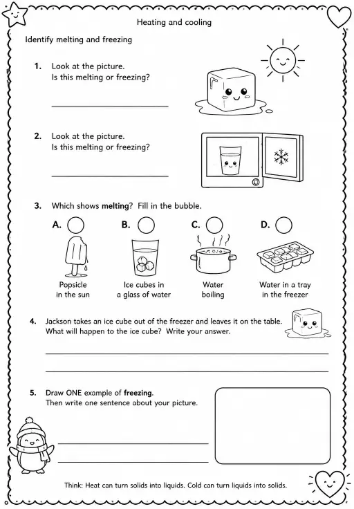 Identify melting and freezing