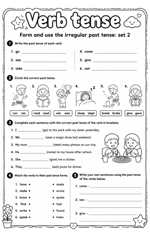 Form and use the irregular past tense: set 2