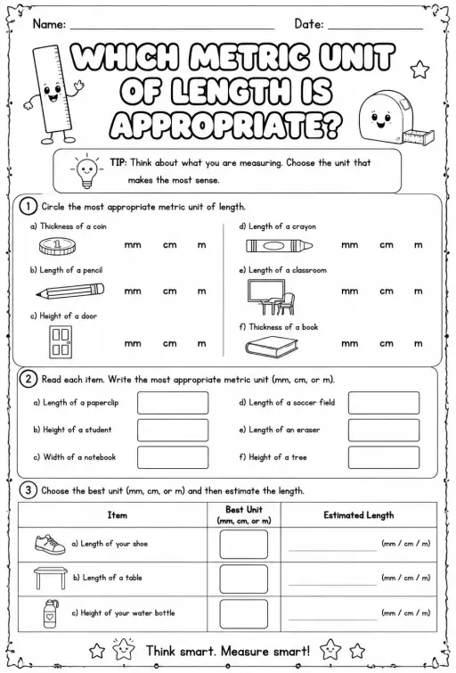 Which metric unit of length is appropriate?