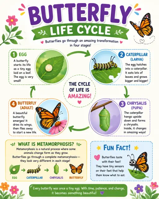 Butterfly Life Cycle Infographic