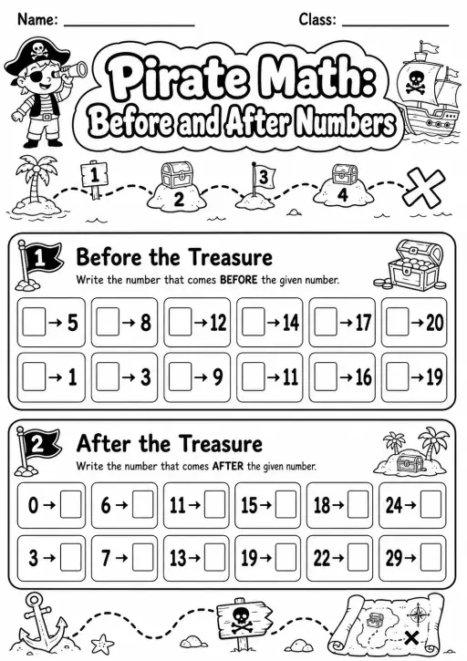 Pirate Math: Place Value Worksheet Pack