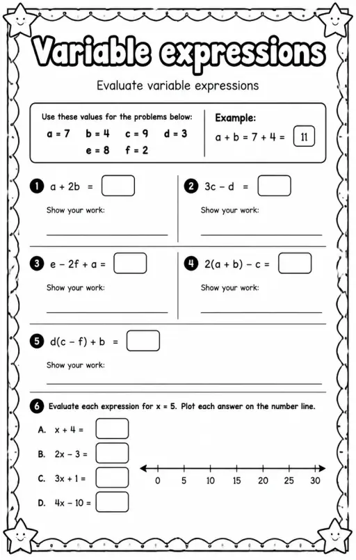 Evaluate variable expressions