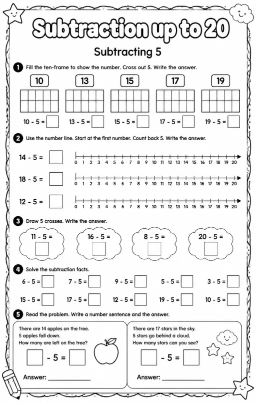 Subtracting 5