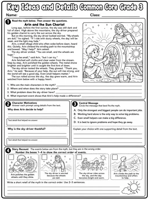 Key Ideas and Details Common Core Grade 3