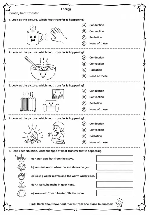 Identify heat transfer