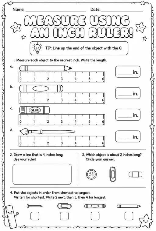 Measure using an inch ruler
