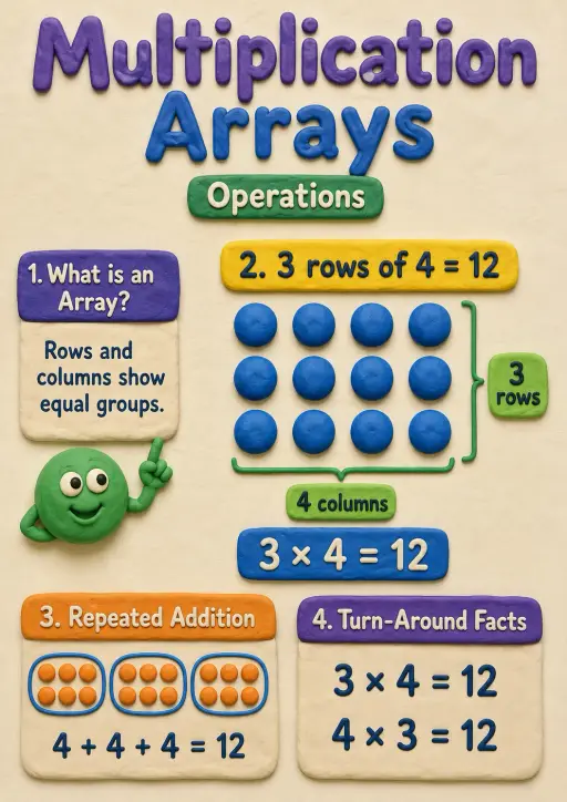 Multiplication Arrays Operations Infographic