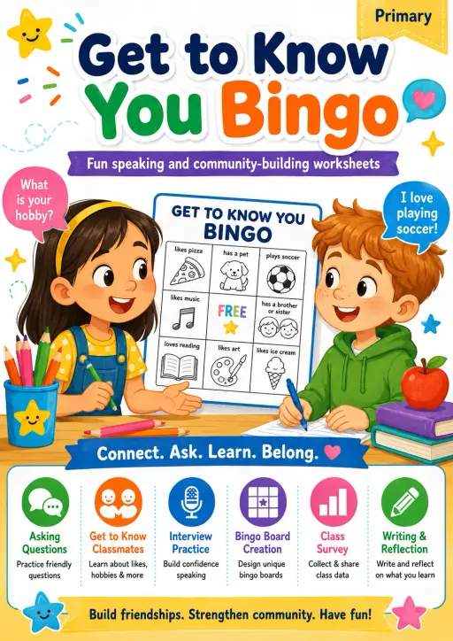 Get to Know You Bingo Worksheet Pack