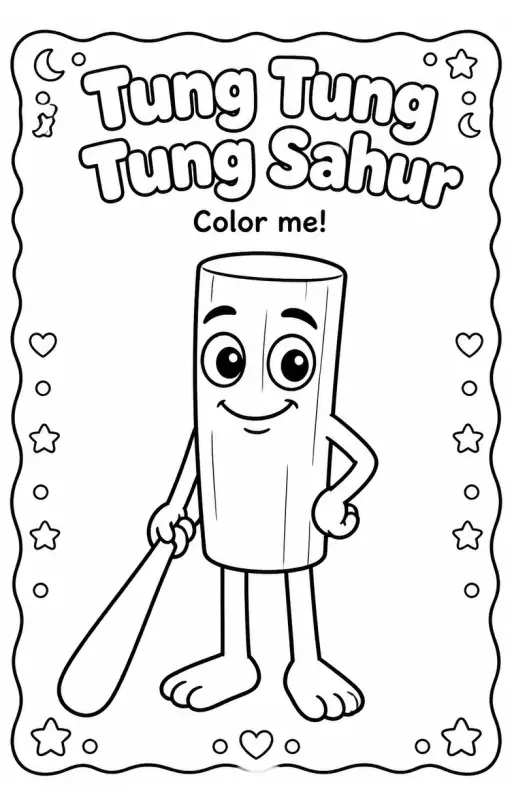Tung Tung Tung Sahur Coloring Pages