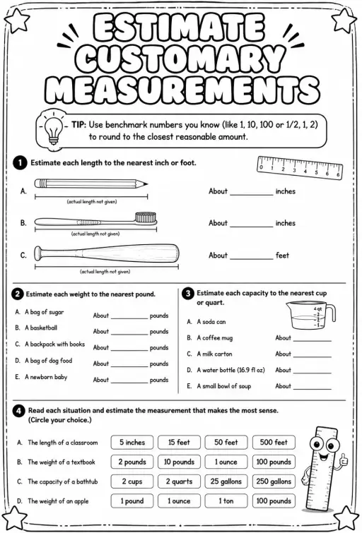 Estimate customary measurements
