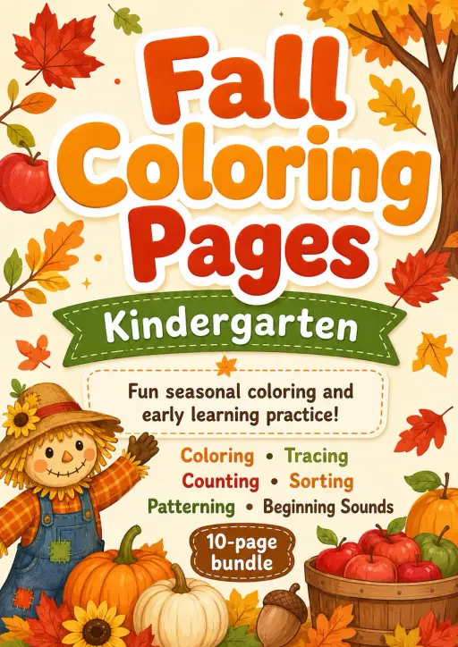 Fall Coloring Pages Worksheet Pack