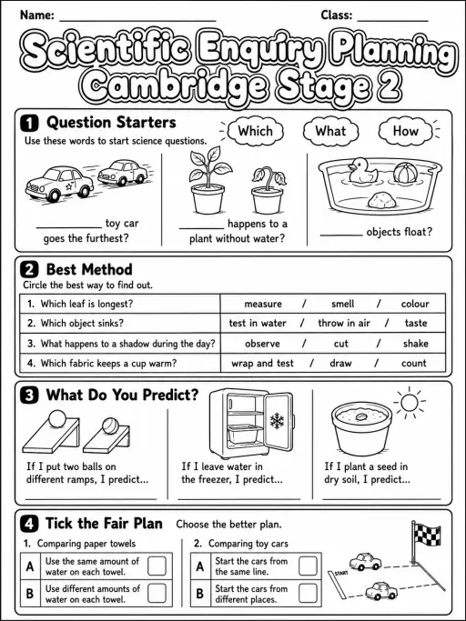 Scientific Enquiry Planning Cambridge Stage 2