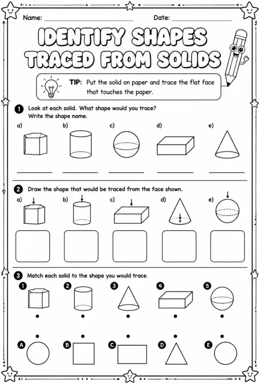 Identify shapes traced from solids