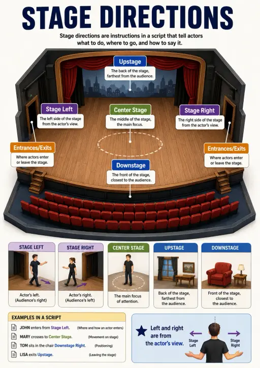 Stage Directions Drama Infographic