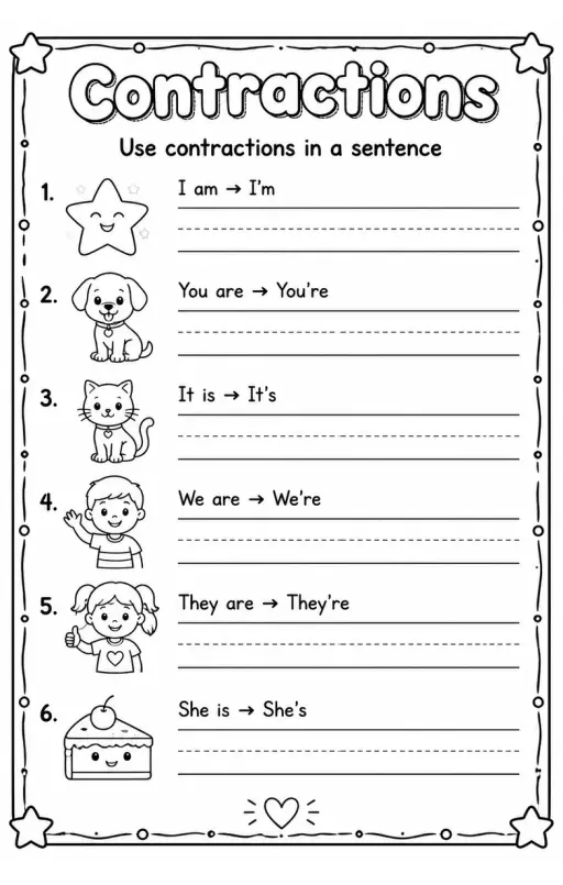 Use contractions in a sentence