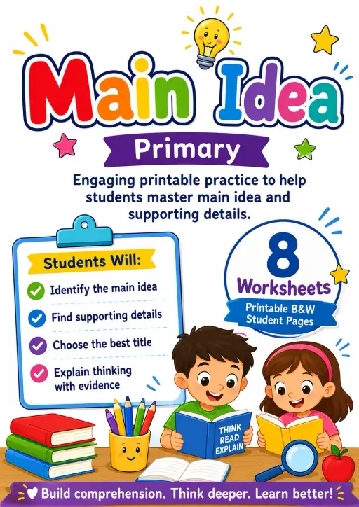 Main Idea Worksheet Pack