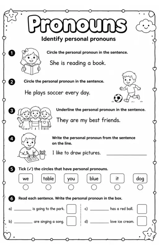 Identify personal pronouns