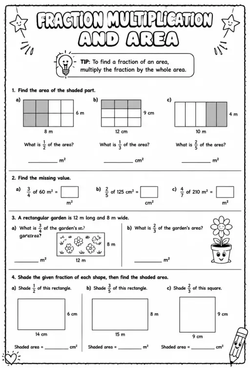 Understand fraction multiplication and area