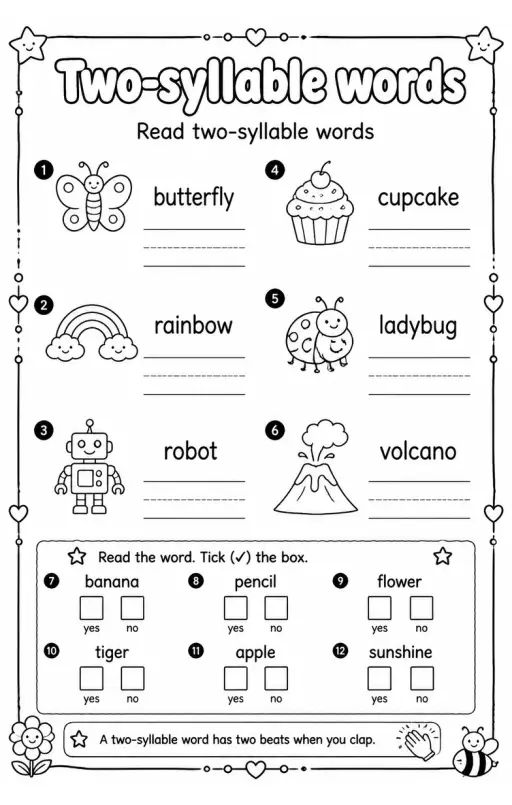 Read two-syllable words