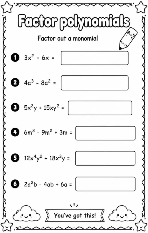 Factor out a monomial