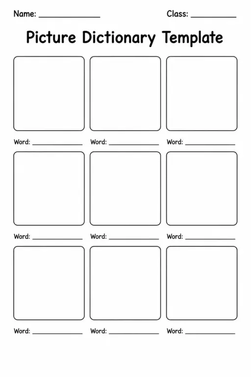 Picture Dictionary Template