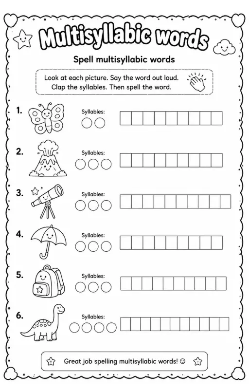 Spell multisyllabic words