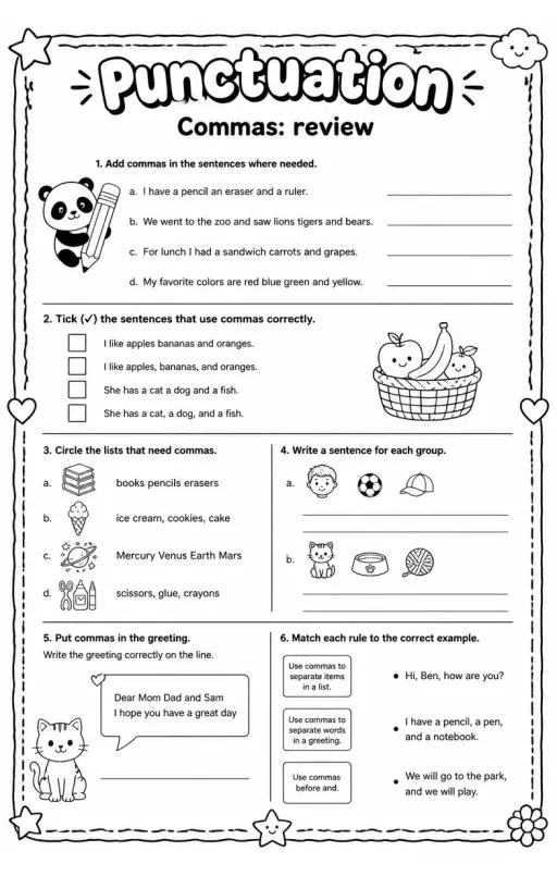 Commas: review