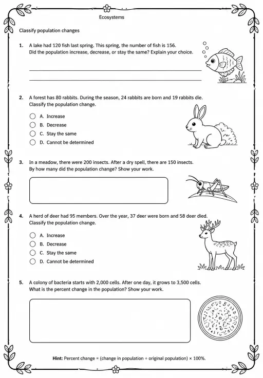 Classify population changes