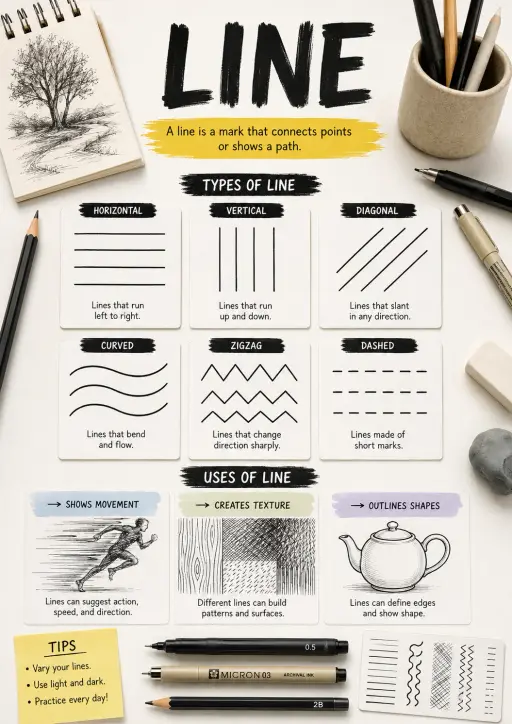 Line Art Elements Infographic