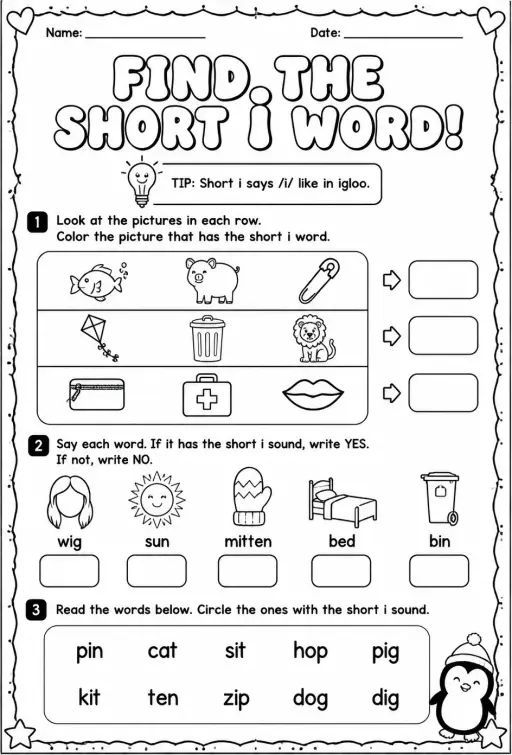 Find the short i word