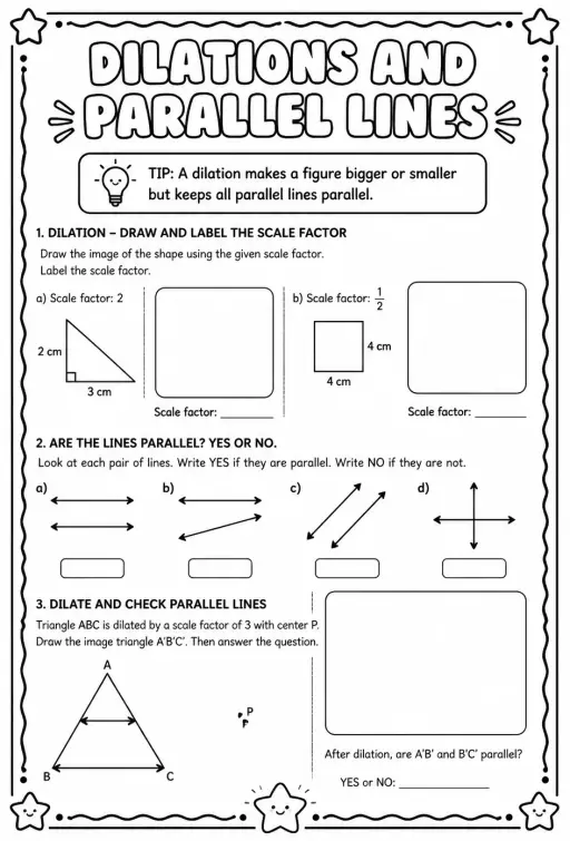 Dilations and parallel lines