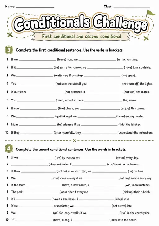 Conditionals Challenge | Grades 5-6 Grammar Worksheet