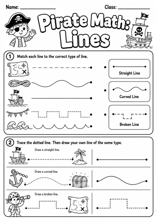 Pirate Math: Capacity and Volume Worksheet