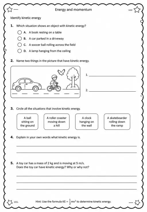 Identify kinetic energy