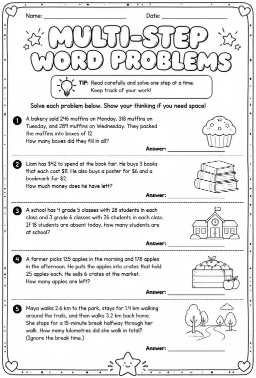 Multi-step word problems