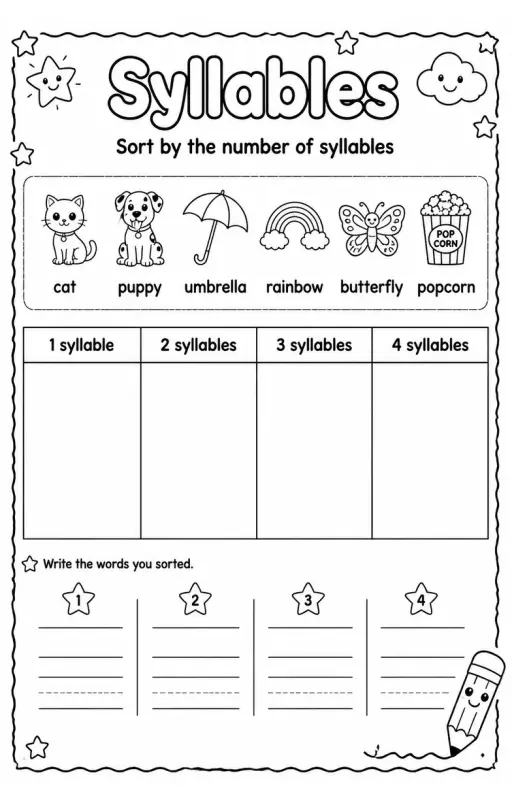 Sort by the number of syllables