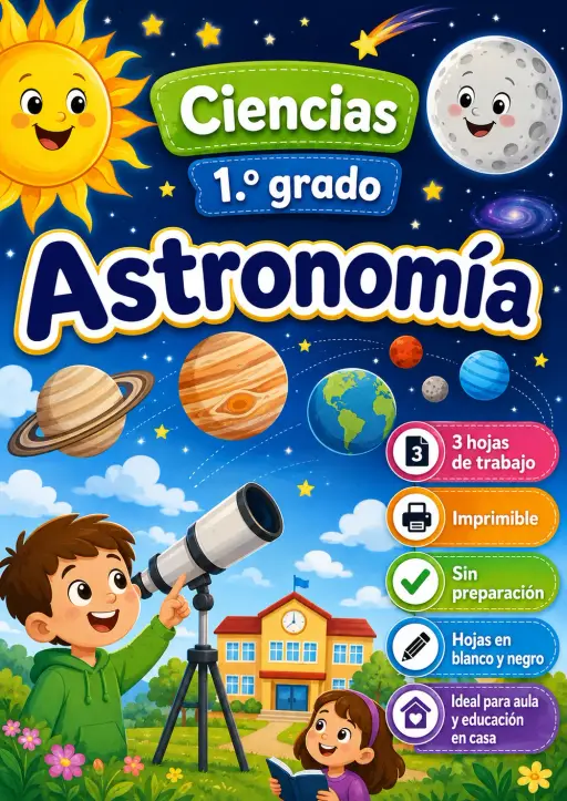 1.º grado - Astronomía - Paquete de ciencias en español