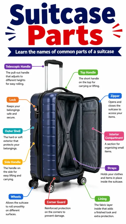 Suitcase Parts Infographic