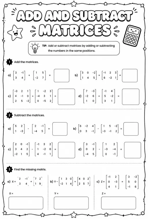 Add and subtract matrices