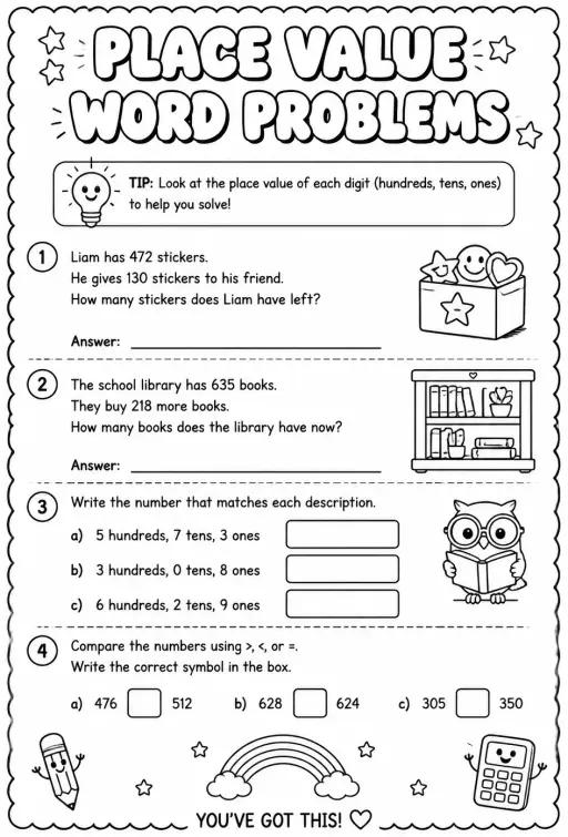 Place value word problems