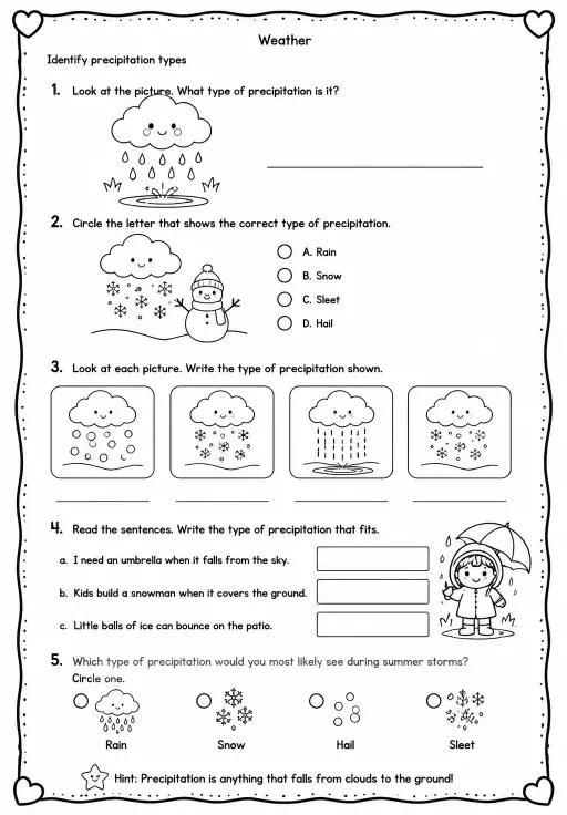 Identify precipitation types